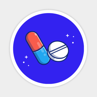 Pill And Tablet Cartoon Magnet